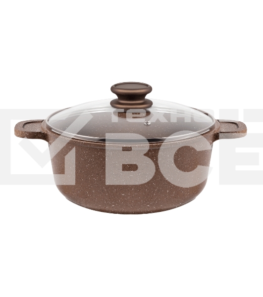 Кастрюля Maunfeld CARMEL MF22CRM01CR, 22 см, 3 л из литого алюминия со стеклянной крышкой
