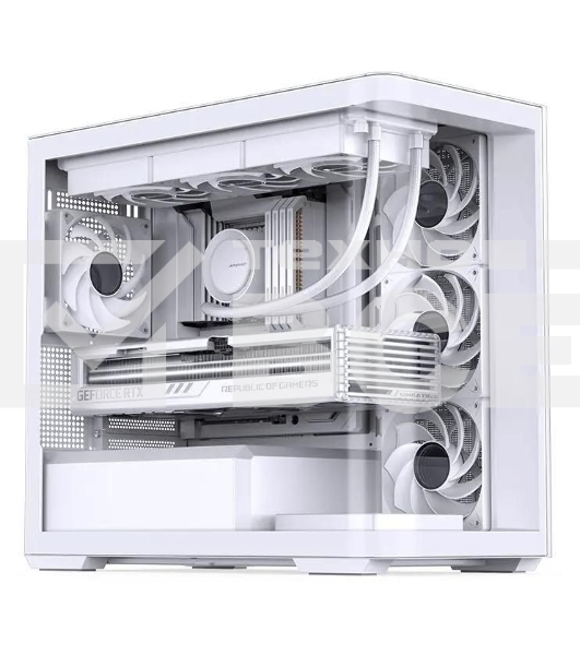 Корпус без блока питания JONSBO D300, Mini-Tower, TG, no fan, 2xUSB-A 3.2 + 1xUSB-C 3.2, mATX, mITX White