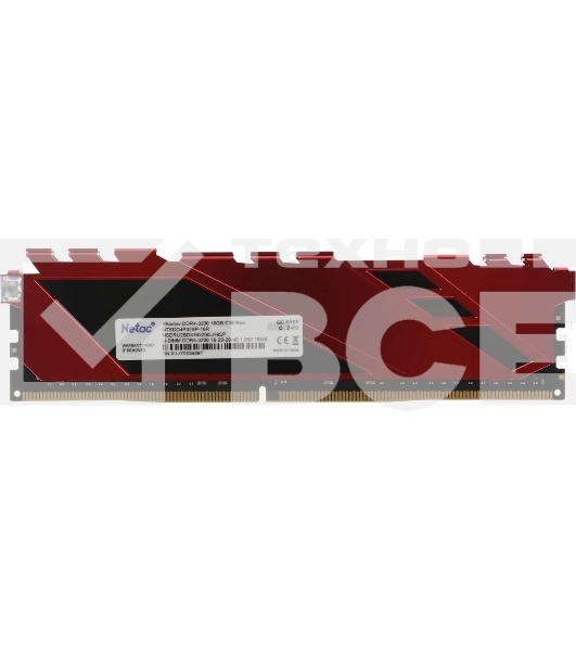 Оперативная память NETAC Shadow, DDR4, 16GB (1x16GB), 3200MHz, CL16, DIMM, с радиаторами, красный