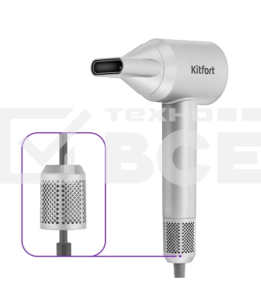Фен Kitfort КТ-3292 1600Вт серебристый
