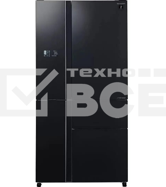 Холодильник Sharp SJWX99ABK серый, трехкамерный морозилка снизу 423/179л