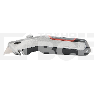 Строительный складной нож с Т-образным лезвием Deli DL411 в комплекте 3 запасных лезвия SK2, рукоятка из цинкового сплава с резиновыми вставками