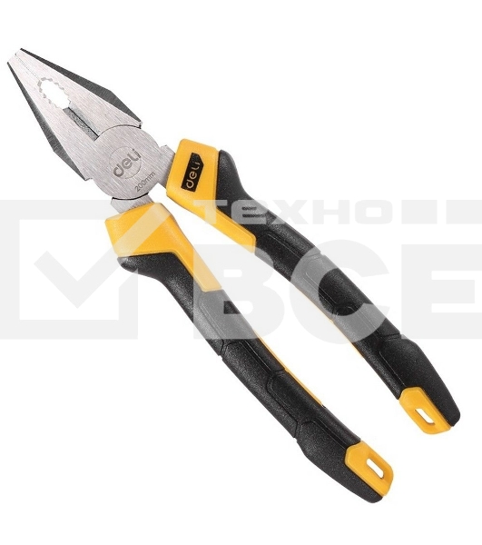 Комбинированные плоскогубцы Deli DL2008Z 200мм, сталь CrV, прорезиненная двухкомпонентная ручка