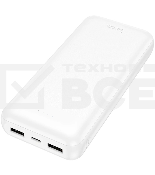 Портативный аккумулятор HOCO J153A 20000mAh 2USB+1Type-C+1micro USB 2.0A, белый