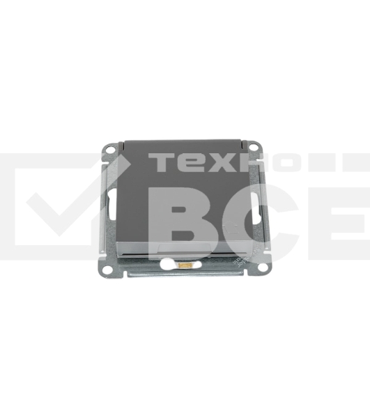 Механизм розетки 1-м СП AtlasDesign 16А IP20 с заземл. защ. шторки с крышкой сталь SchE ATN000946