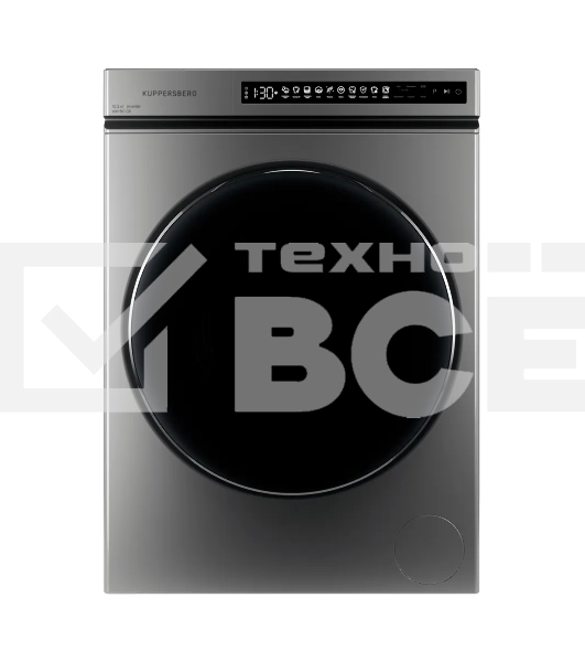 Стиральная машина Kuppersberg, отдельностоящая, глубина 62 см, 10 кг, 10 программ, 1200 об/мин, инверторный двигатель, отложенный старт, самодиагностика, замачивание, LED дисплей, сенсорное управление, энергоэффективность А+++, цвет серый