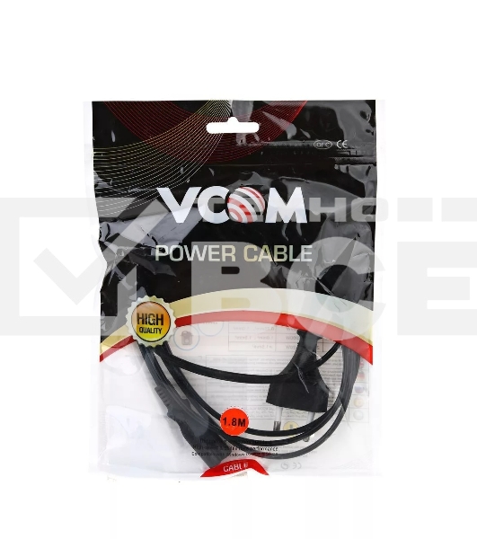 Кабель для аудио-видео техники IEC-320-C7--розетка 220V, 2-pin, 1,8м, медь, VCOM