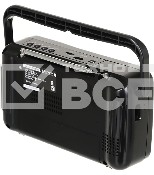 Радиоприемник портативный Сигнал РП-233BT черный USB microSD