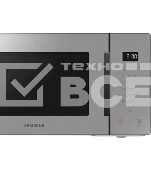 Микроволновая печь Samsung MS23T5018AG/BW серый, 23 л, 800 Вт, переключатели - сенсор