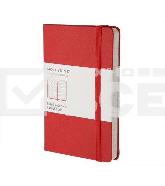 Блокнот Moleskine CLASSIC MM710R Pocket 90x140мм, 192 страниц, линейка, твердая обложка, красный