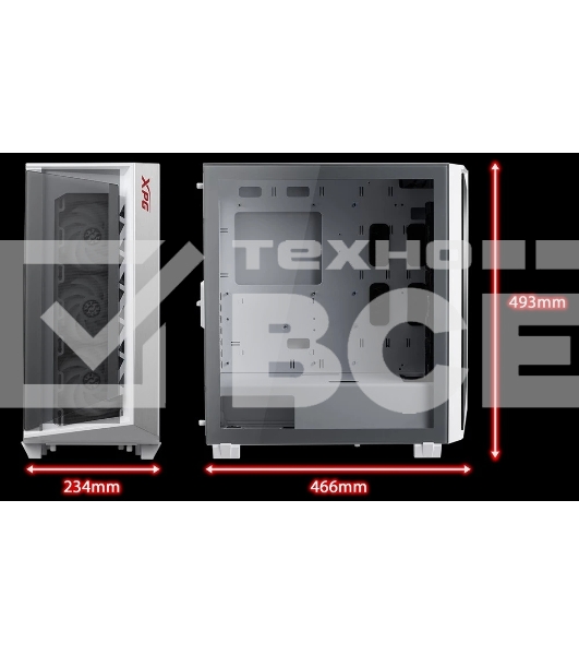Компьютерный корпус ADATA XPG CRUISERST белый Mid-Tower, Micro-ATX, Mini-ITX, Standard-ATX