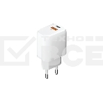 Сетевое зарядное устройство OLMIO Type-C+USB, 20W, 3A, QuickCharge3.0, PowerDelivery, белое, фото3