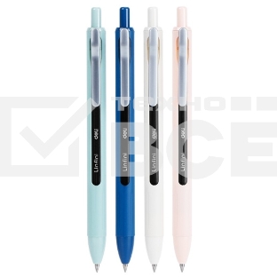 Ручка гелевая автоматическая Deli Linfini EG86-BK ассорти/ассорти, черные чернила, блистер с европодвесом, линия 0.5мм