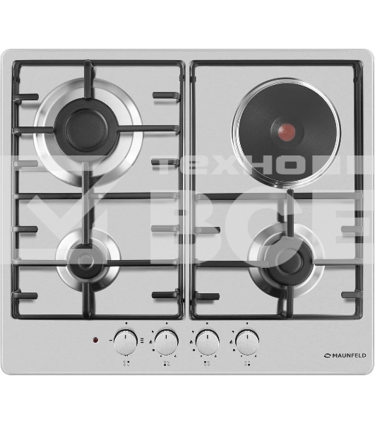 Комбинированная варочная панель (электрическая+газовая) Maunfeld EEHS.64.3CS/KG