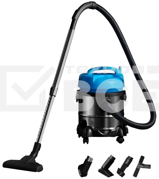 Пылесос Deerma DEM-TJ151W синий/серебристый, 250/1400 Вт, уборка сухая/влажная/сбор жидкости, пылесборник мешок/контейнер 21 л