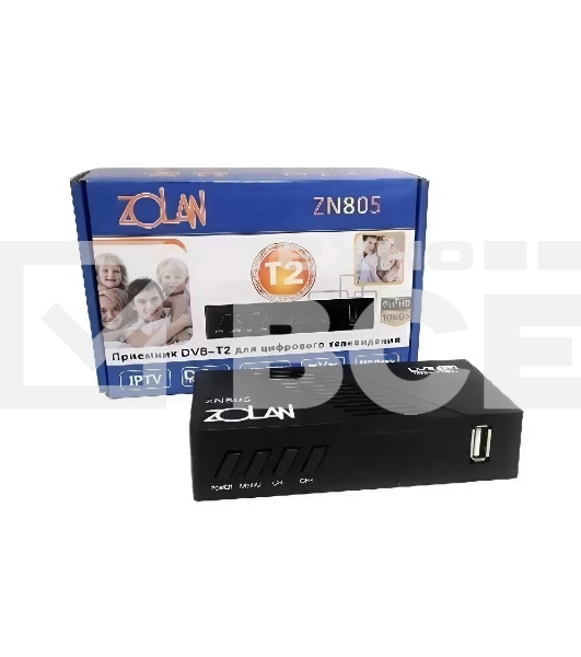 ТВ-тюнер ZOLAN ZN 805 DVB-T2/Wi-Fi/IPTV/MEGOGO/YouTube, дисплей