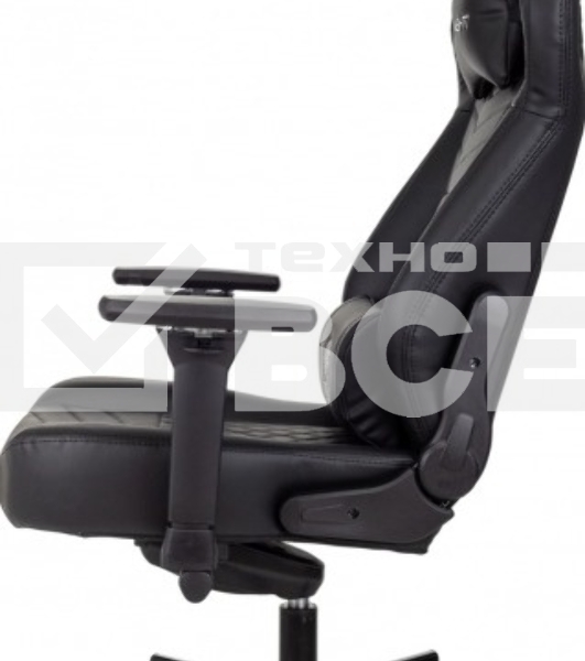 Кресло игровое Knight Hunter черный эко.кожа крестов. металл