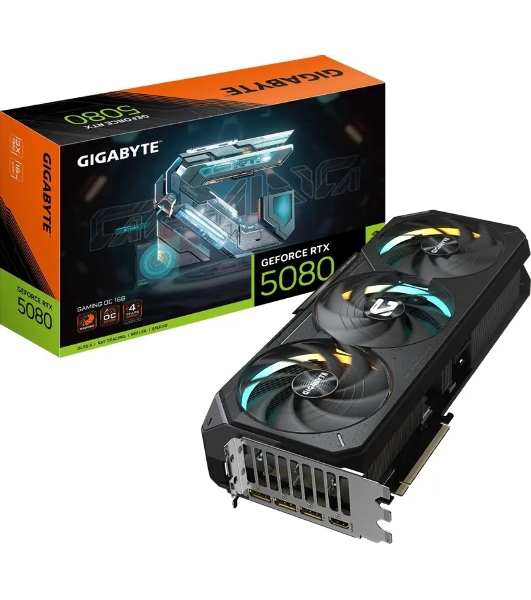 Видеокарта Gigabyte GV-N5080GAMING OC-16GD (V1.0) RTX5080 16Gb PCI-E 5.0 256bit GDDR7 2730/30000 HDMIx1 DPx3 HDCP Ret