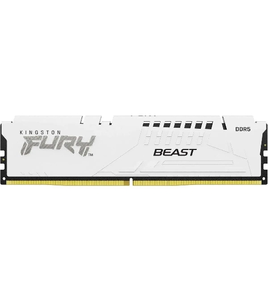 Оперативная память Kingston Fury Beast White, DDR5, 16Gb (1x16 Gb), 6800 MHz, CL34, радиатор, белый