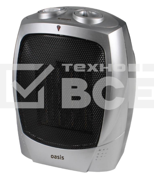 Тепловентилятор Oasis KS-15 серый, 1500 Вт, 20 м2