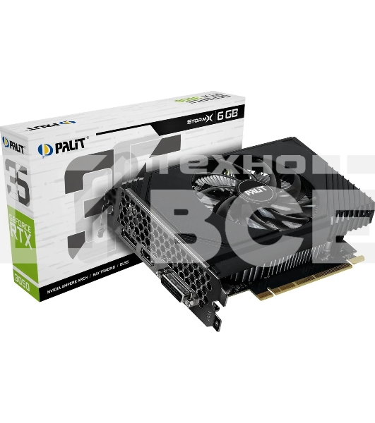 Видеокарта Palit PA-RTX3050 PCIE16 RTX3050 6GB STORMX 6GB V1