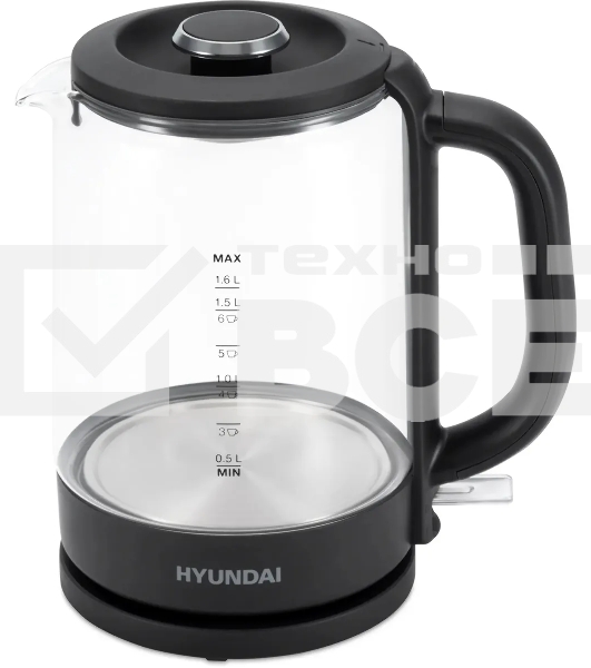 Чайник электрический Hyundai HYK-G3402 1.7л. 2200Вт серый/серебристый (корпус: стекло)