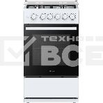 Плита газовая Midea MFO-M4G20T0E(WH) белый/черный, конфорок 4 газовых, духовка 62 л, 49.3 см x 90 см x 55.6 см, фото 1