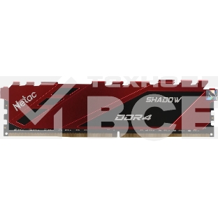 Оперативная память NETAC Shadow, DDR4, 16GB (1x16GB), 3200MHz, CL16, DIMM, с радиаторами, красный