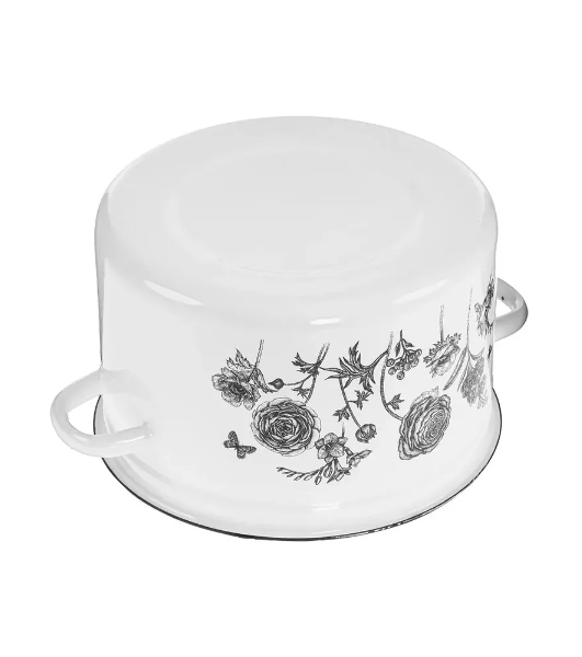 Кастрюля Appetite 1с15с/1 JE TAIME с крышкой, эмалированная сталь, цилиндрическая 1,5 л