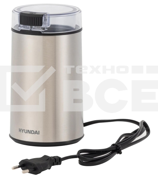 Кофемолка Hyundai HYC-G5261 200Вт сист.помол.:ротац.нож вместим.:60гр серебристый