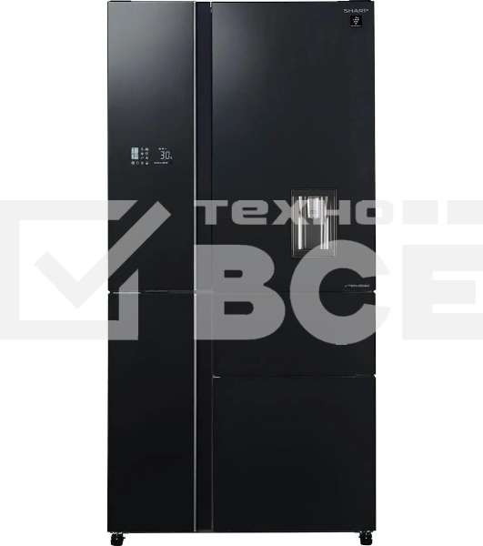 Холодильник Sharp SJWX99ABK серый, трехкамерный морозилка снизу 423/179л
