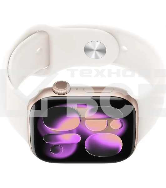 Умные часы Apple Watch Series 11 A3333 46мм OLED корп.розовое золото Sport Band рем.белый разм.брасл.:160-210мм (MEV74LW/A)