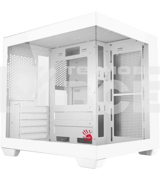 Компьютерный корпус Bloody CC-121 белый без БП mATX 7x120мм 1xUSB2.0 1xUSB3.0 audio
