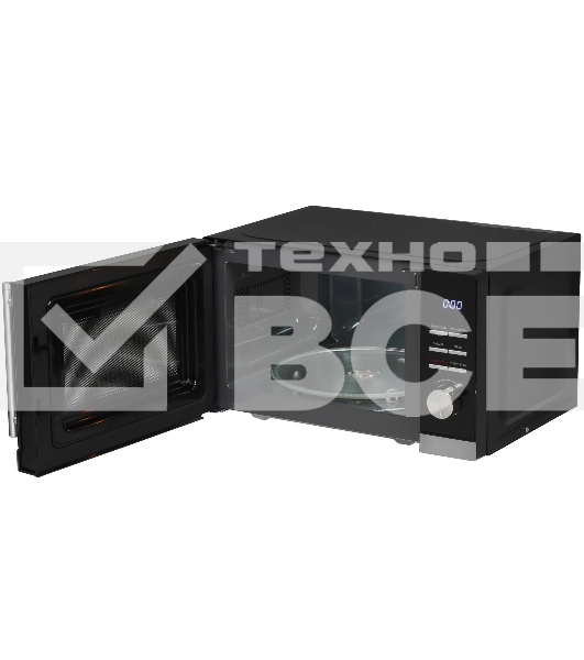 Микроволновая печь Hyundai HYM-D3005 черный/стальной, 20 л, 700 Вт, переключатели - кнопки, электронный поворотный механизм