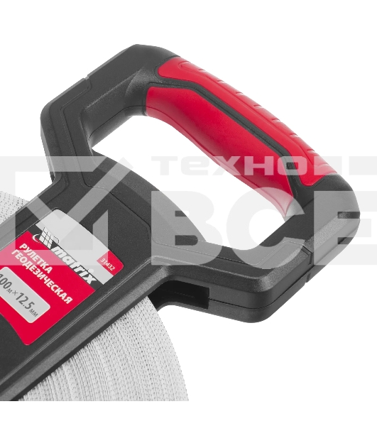 Рулетка геодезическая Matrix 100 м х 12,5 мм, открытый корпус, фиберглассовая лента