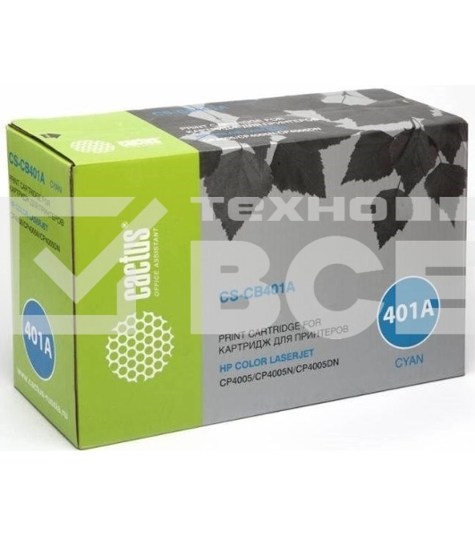 Картридж лазерный Cactus CS-CB401AR голубой (7500 стр.) для HP CLJ CP4005/CP4005DN/CP4005N
