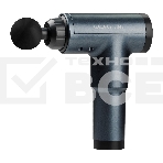 Массажер для тела GALAXY LINE GL 4945, серо-синий, аккумуляторный, 24 Вт, 4 насадки, 99 уровней интенсивности, вр. работы 1,5 ч, 2800~3500 об/мин, LCD-дисплей, таймер 15 мин, сенсорное управление, USB-кабель, Li-Ion аккумулятор емкостью 1500 мА•ч, фото 1