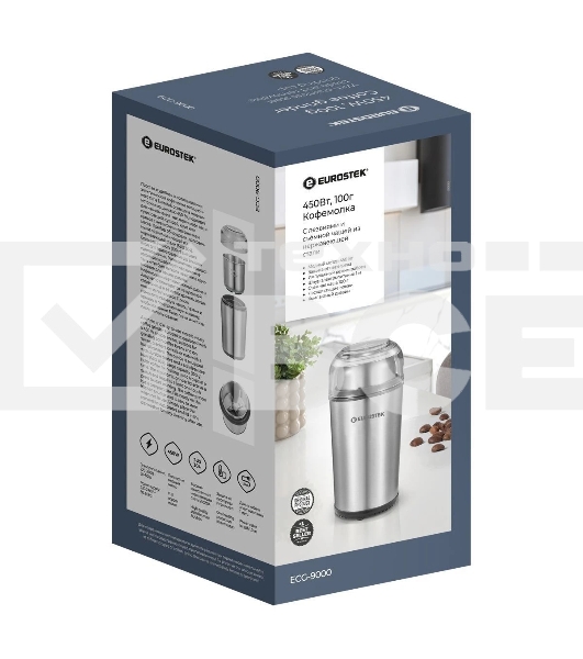 Кофемолка Eurostek ECG-9000 450 Вт, 100 гр, стальной