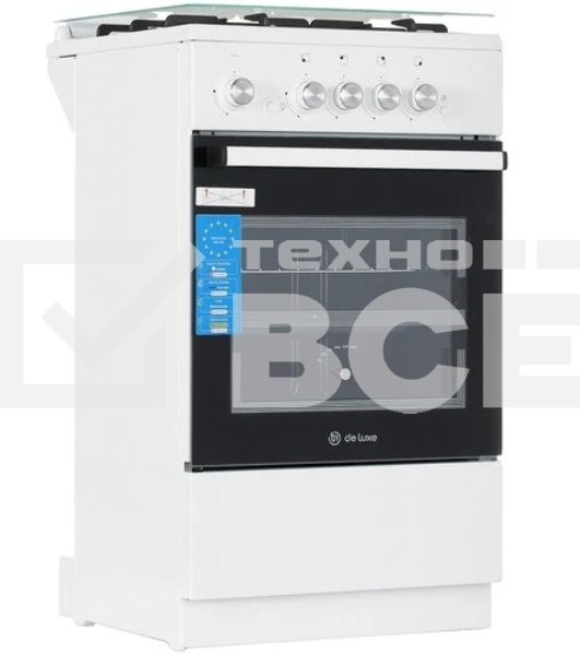 Плита газовая De Luxe 5040.32г(кр) ЧР-010 нержавеющая сталь, конфорок 4 шт, духовка 46 л, 50 см x 85 см x 50 см