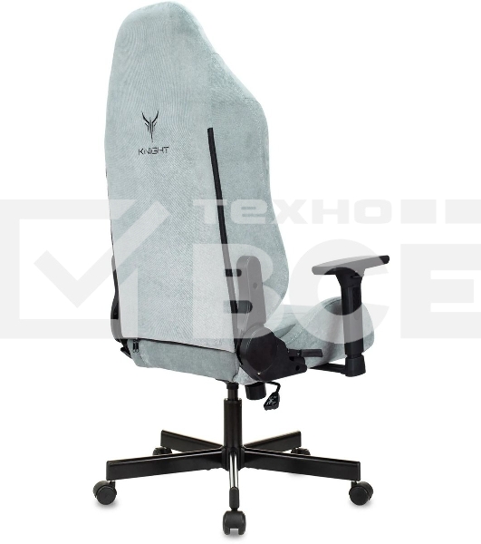 Кресло игровое Knight N1 Fabric серо-голубой Light-28 с подголов. крестовина металл