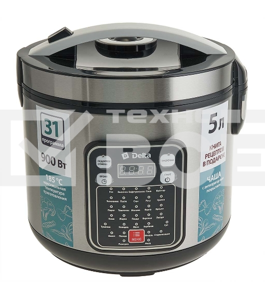 Мультиварка DELTA DL-6528 черная: 900 Вт,5л, 31 ПРОГРАММА (4)