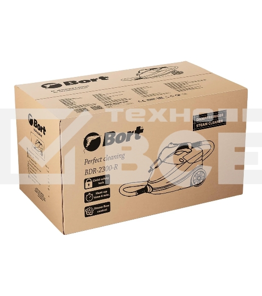 Пароочиститель Bort BDR-2300-R 2100 Вт; 4 бар; 143 °С; 1500 мл;набор аксессуаров 14 шт 93722609