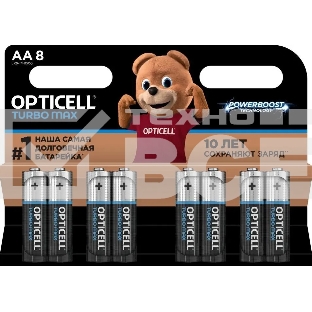 Батарея Opticell Turbo MAX LR6 AA (8шт) блистер