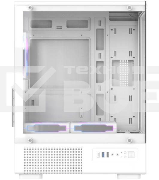 Корпус Formula Crystal Z1CM v2 белый без БП mATX 5x120мм 1xUSB3.0 audio bott PSU
