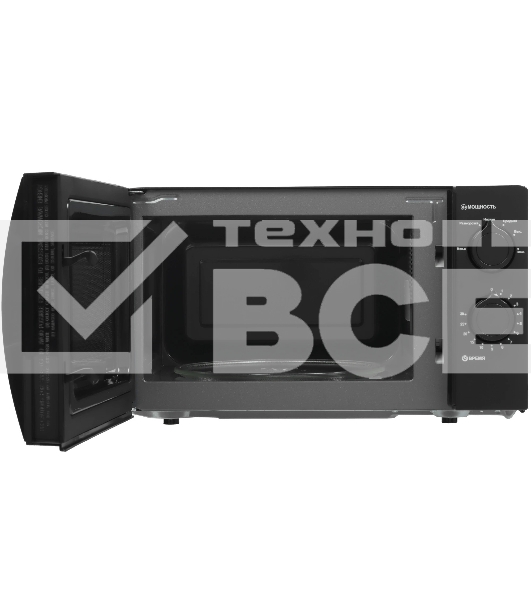 Микроволновая печь BRAYER BR2500 черный, 20 л, 700 Вт, переключатели - поворотный механизм