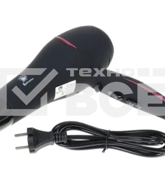 Фен Василиса ФН6-2200 черный/малиновый, 2200 Вт, ионизация