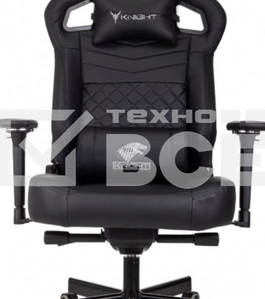 Кресло игровое Knight Hunter черный эко.кожа крестов. металл