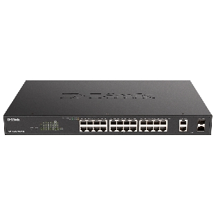 Коммутатор D-Link DGS-1100-26MPPV2/A3A, 24×1 Гбит/с + 2×1 Гбит/с SFP, настраиваемый