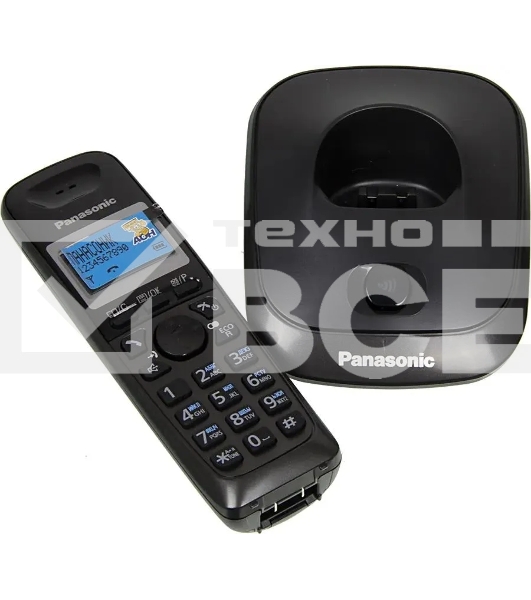 Телефон беспроводной (DECT) Panasonic KX-TG2511RUT (титан) {АОН, Caller ID,спикерфон на трубке,переход в Эко режим одним нажатием}