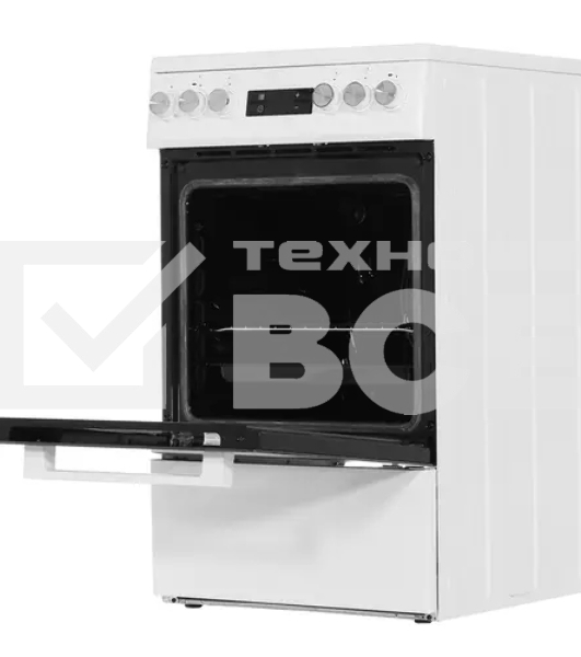 Плита электрическая Beko FSM57300GW белый, конфорок 4 электрических, духовка 55 л, 50 см x 85 см x 60 см